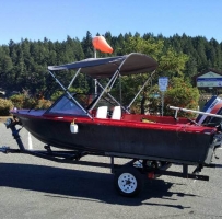 15 feet fiberglass boat,40HP Yamaha,5HP Honda and registered trailer